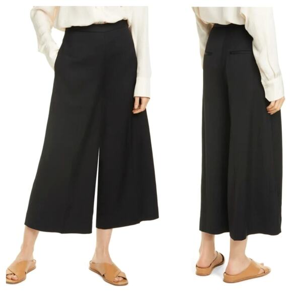 Vince Wide Leg Culottes In Black Size 2 - Picture 1 of 8